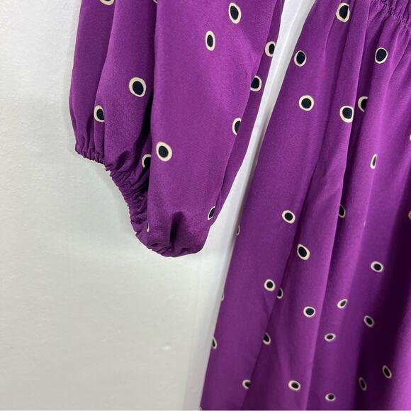 TUCKER NYC Purple Black Dot Tunic Dress Size Large - Picture 10 of 13